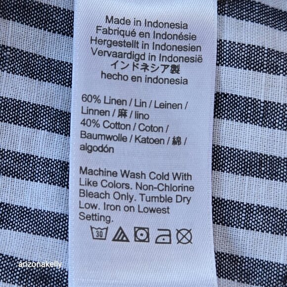 NWOT J. Crew Linen Cotton Button Down Tunic Coverup Shirt Blue White Stripe XXS - Picture 4 of 6